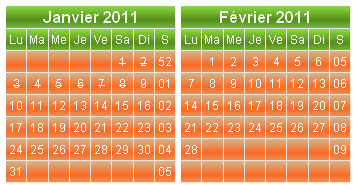 T�l�charger le mod�le de calendrier